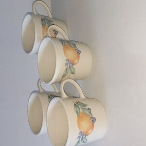 Vintage Corningware Abundance Fruit Coffee Tea Cups Mugs Set of 4